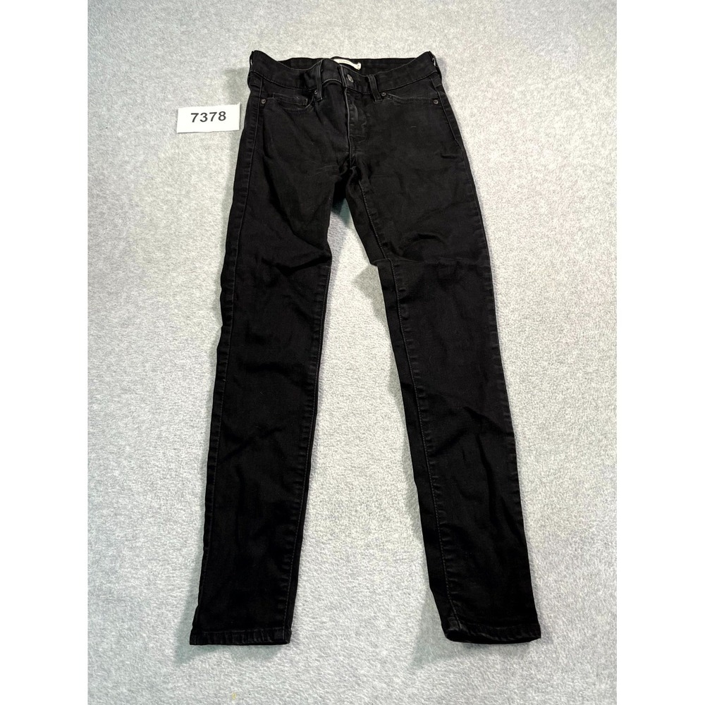 Levi's 711 Skinny Jeans‎ Womens 26 Black Denim Dark Wash Casual Streetwear